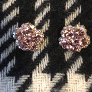Schreiner New York Pink Aurora Borealis Rhinestone Earrings